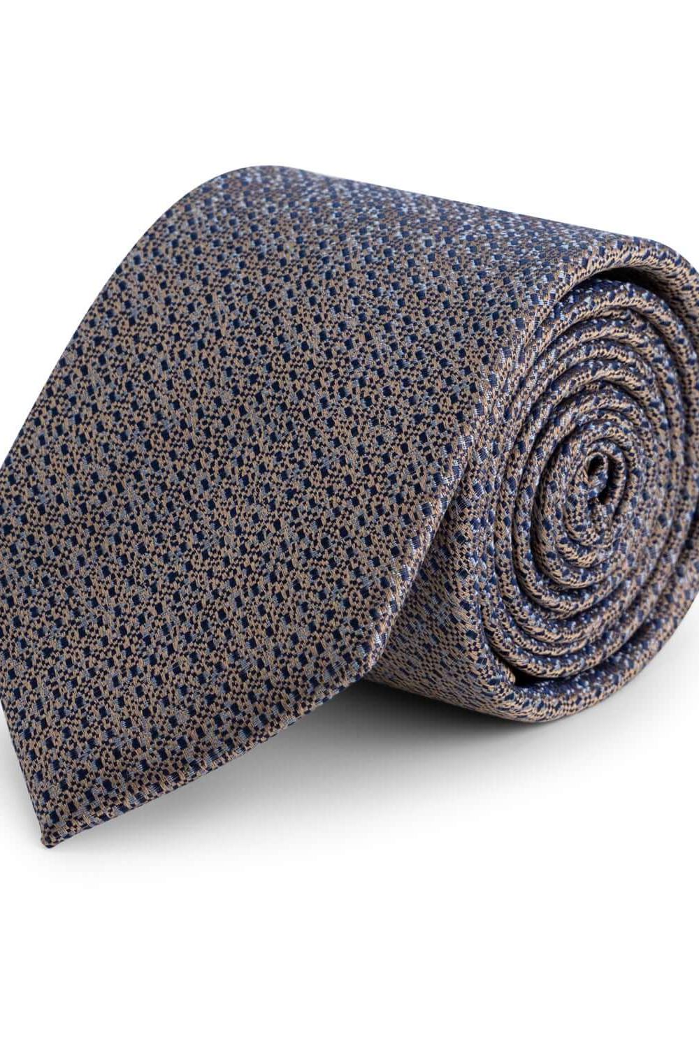 Stropdas zijde melange bruin, een zakelijke en veelzijdige accessoire in bruine kleur.