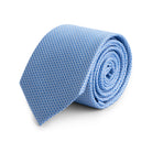 Stropdas zijde birdeye lichtblauw in een klassieke rol met birdeye patroon.