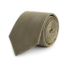 Stropdas zijde birdseye geel, gele zijde stropdas met subtiel birdseye patroon, perfect voor formelere gelegenheden.