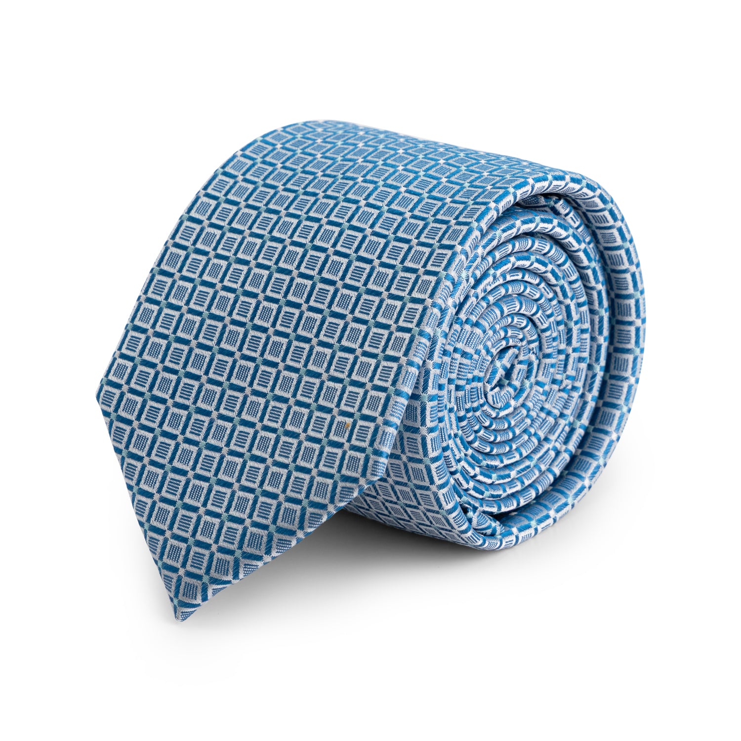 Stropdas zijde wieber petrol, petrol zijde met subtiele glans en verfijnde afwerking in een geruite structuur.