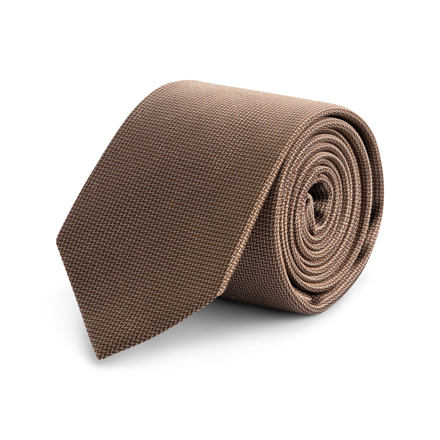 Stropdas zijde visgraat bruin, bruine zijde stropdas met visgraatpatroon, elegant en stijlvol.