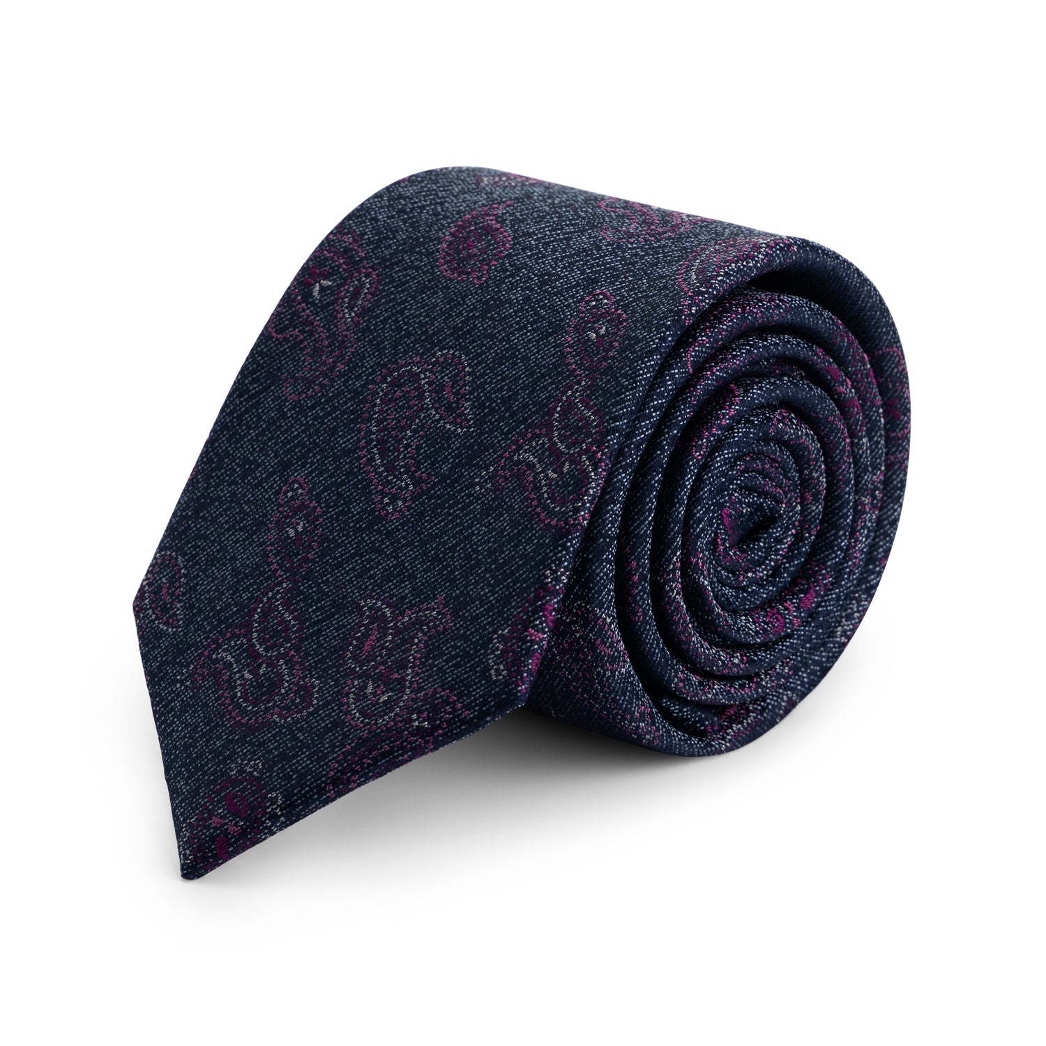 Stropdas zijde paisley blauw, stijlvolle blauwe paisley-stropdas van zijde, professioneel en elegant.