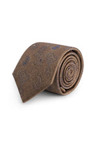 Stropdas zijde paisley bruin