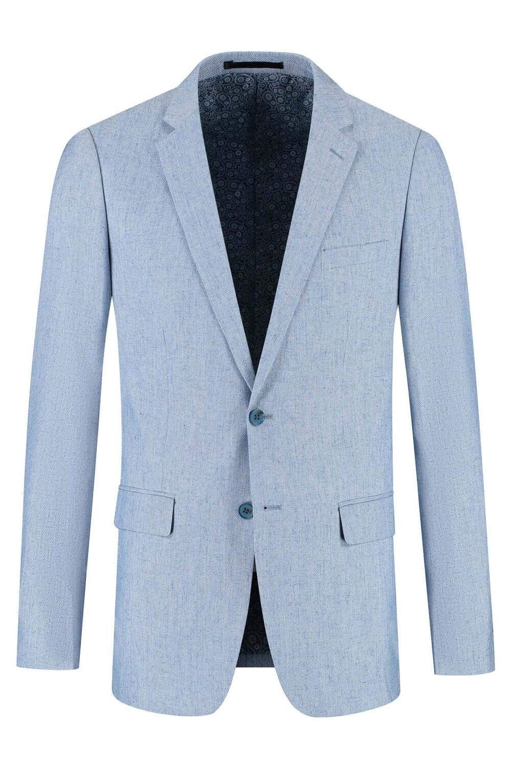 Colbert melange blauw, elegante blazer in melange-blauw met comfortabele stof, perfect voor formele gelegenheden.