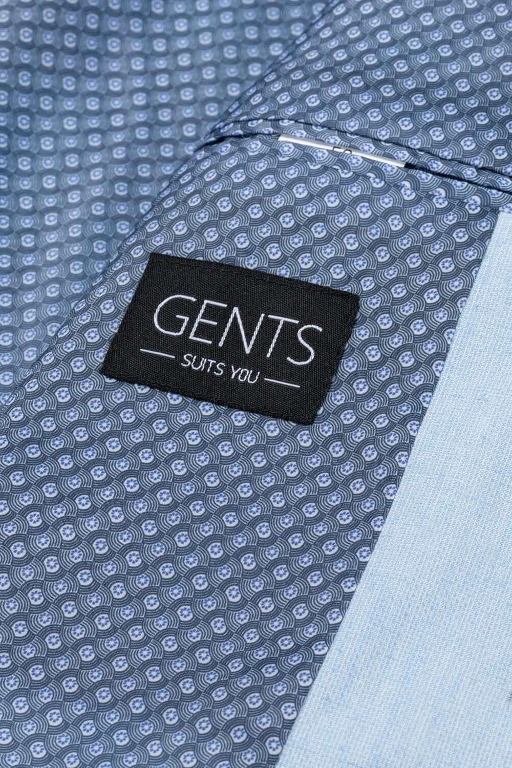 Pak 2-delig linnenblend lichtblauw binnenvoering met GENTS label voor stijlvolle herenmode.