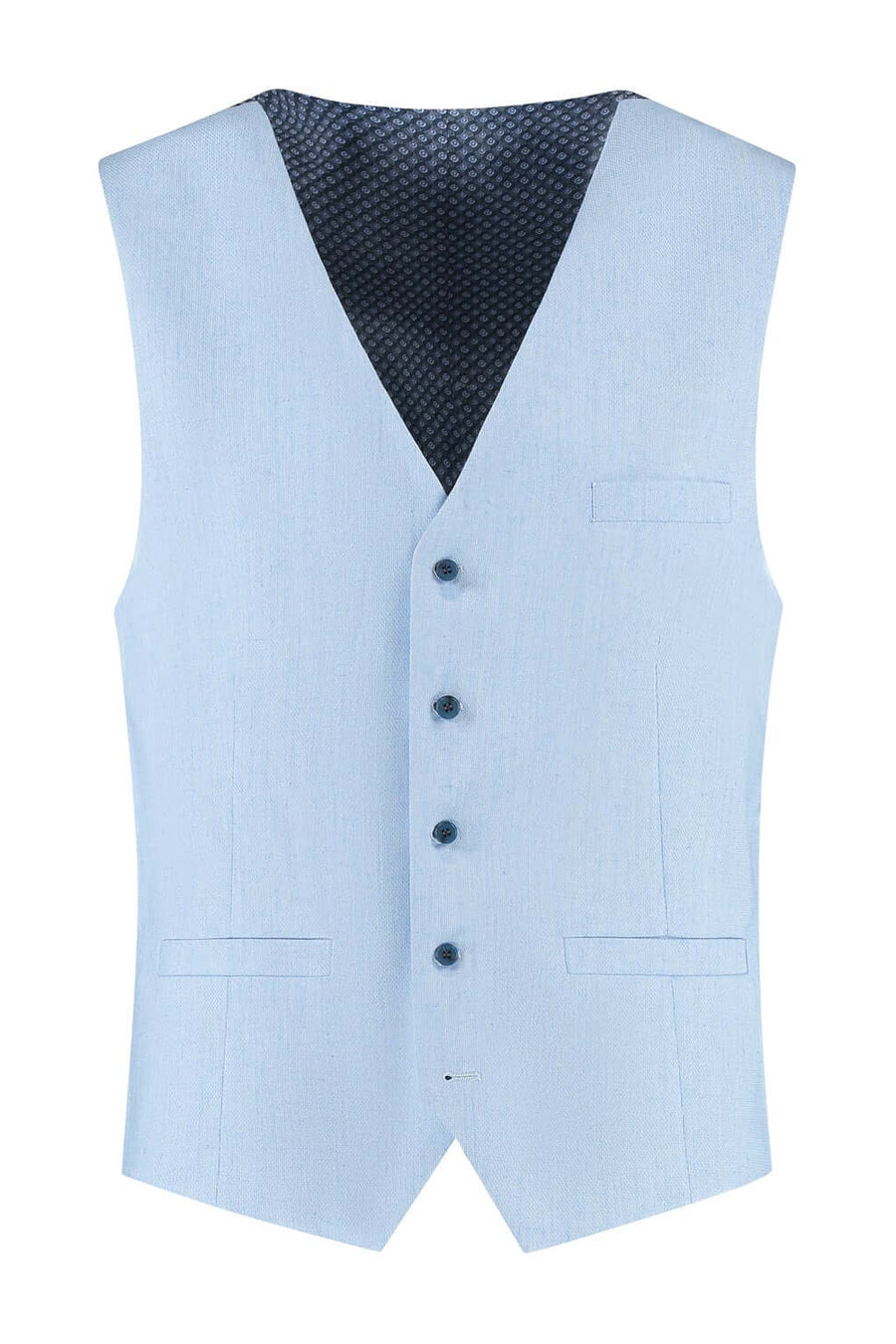 Gilet linnenblend lichtblauw