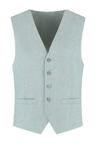 Pak aquagroen 3-delig gilet, modern pasvorm, perfect voor formele gelegenheden.