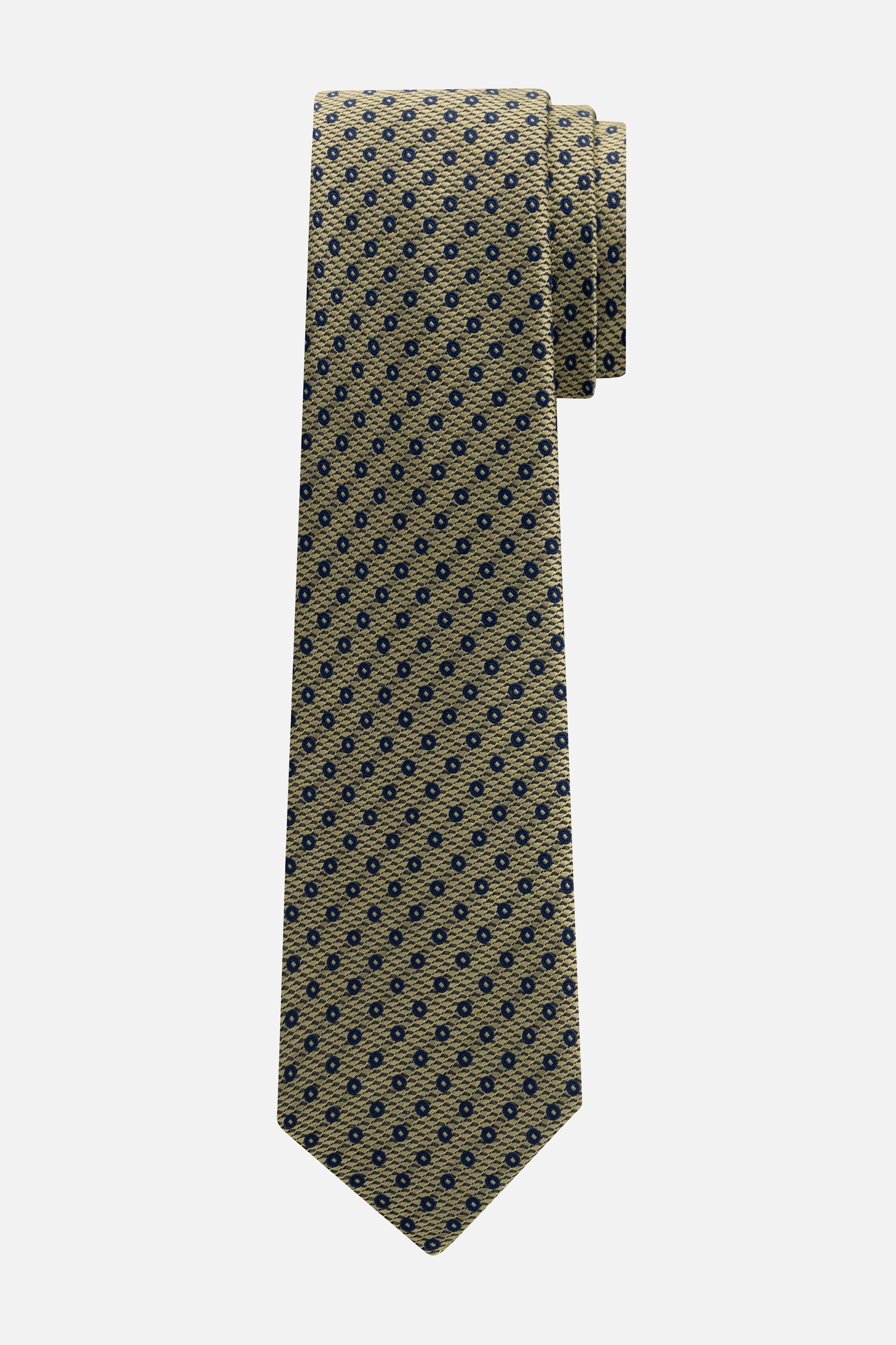 Stropdas zijde cirkel creme