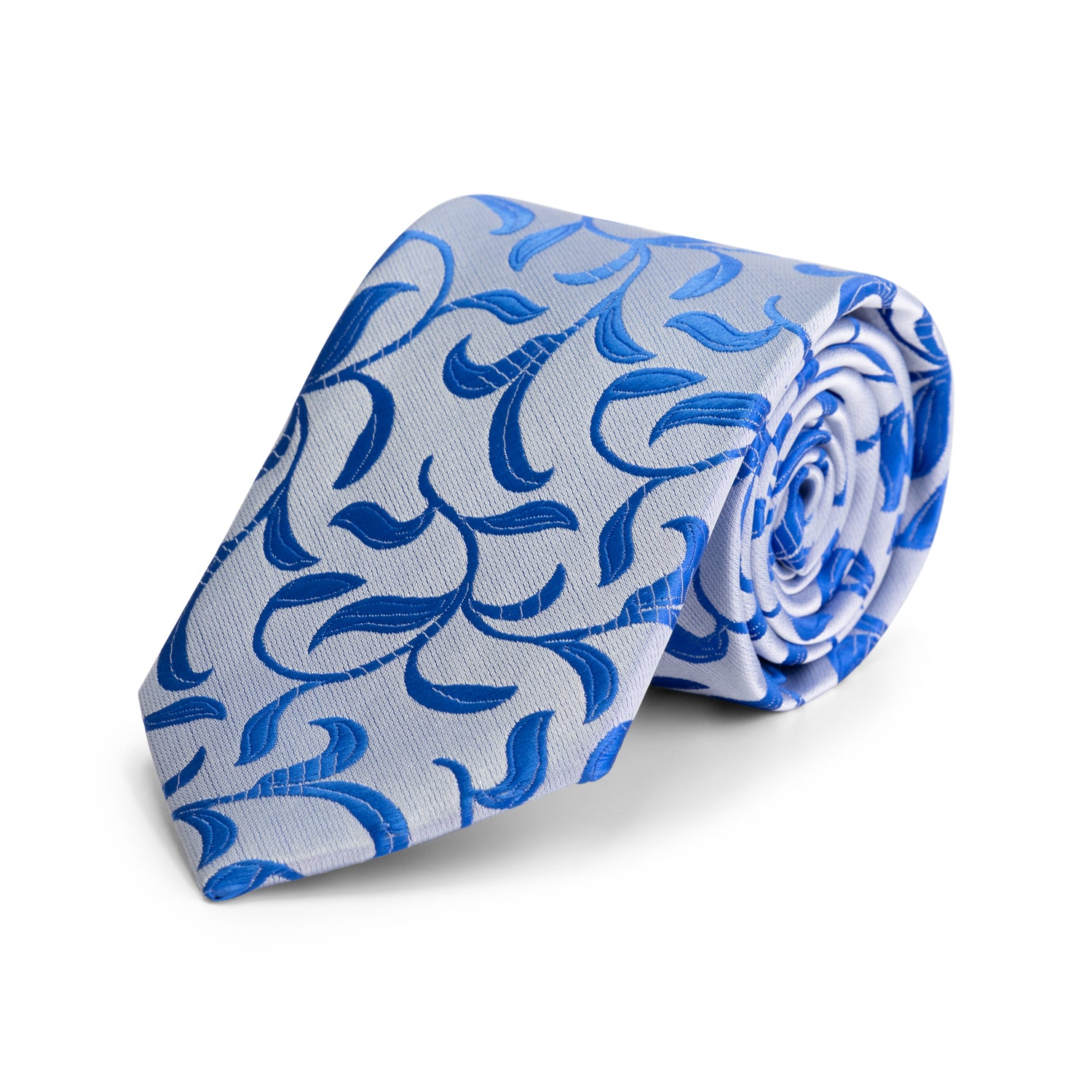 Set stropdas pochet zilver blauw