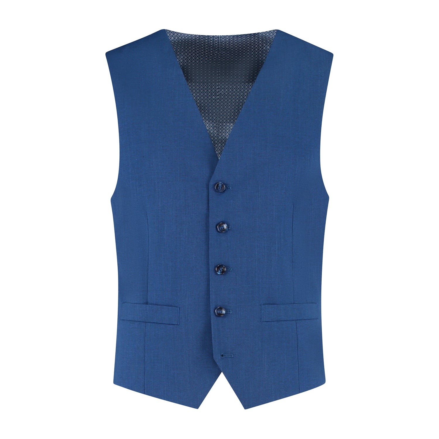 Gilet linnenlook blauw