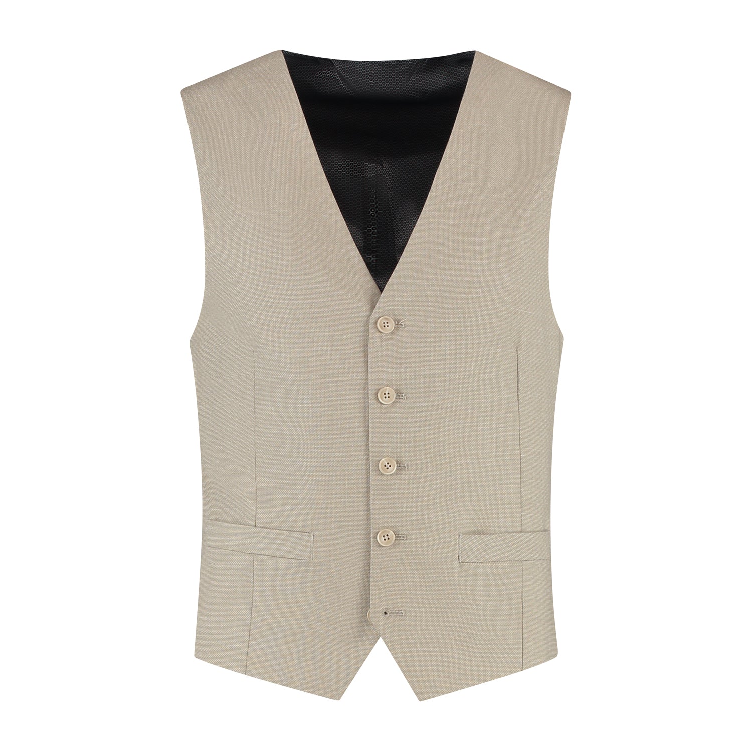 Gilet linnenlook zand