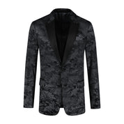 Dinnerjacket paisley velvet zwart