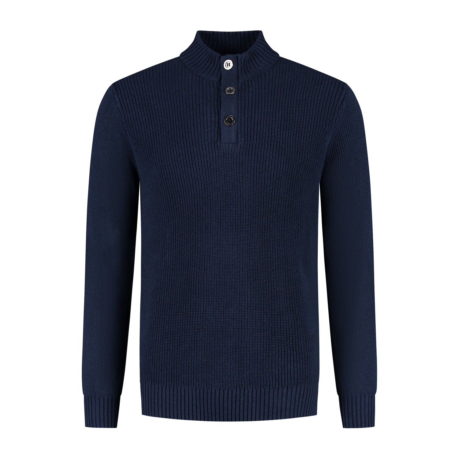 Half zip-knopen blauw