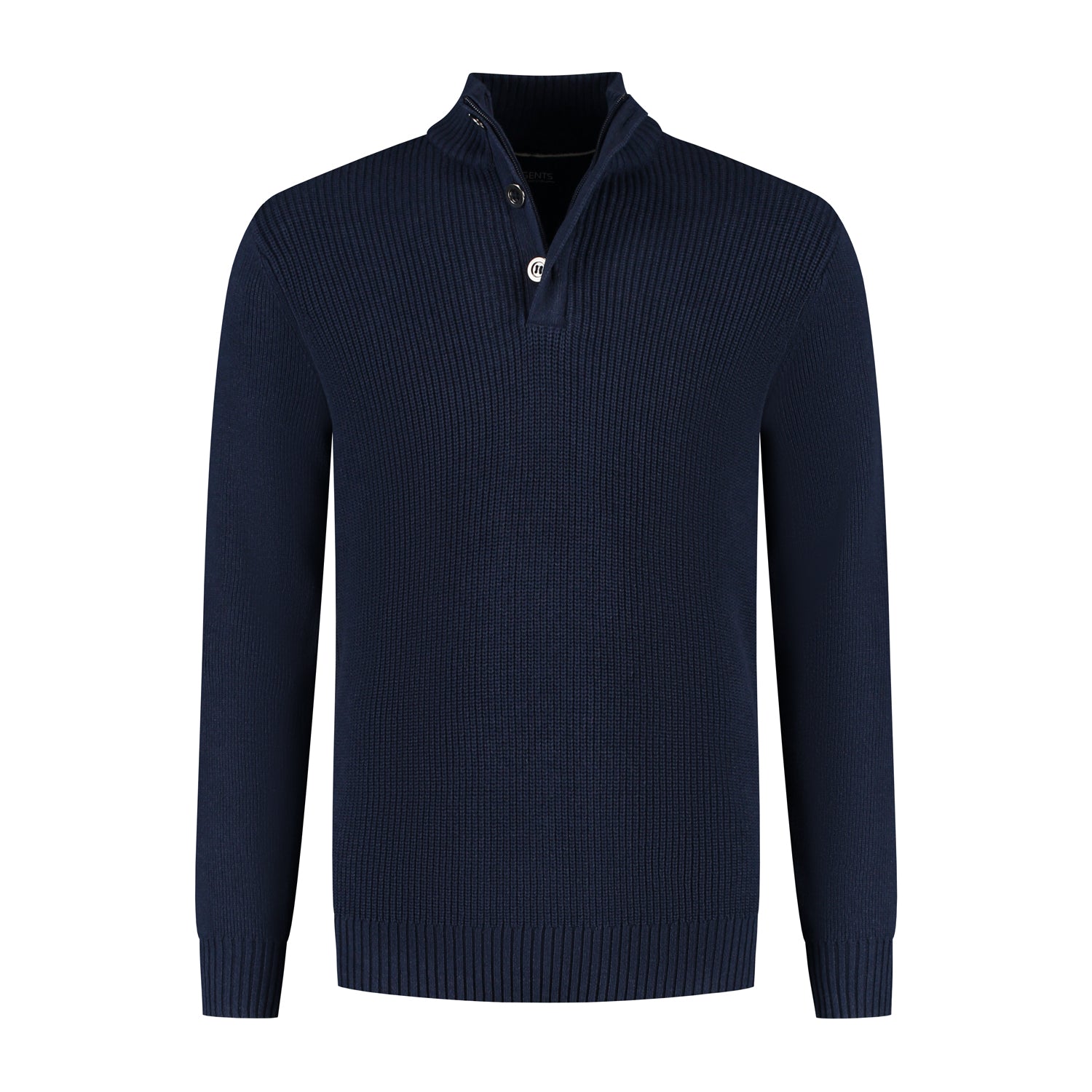 Half zip-knopen blauw