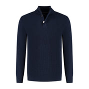 Half zip-knopen blauw