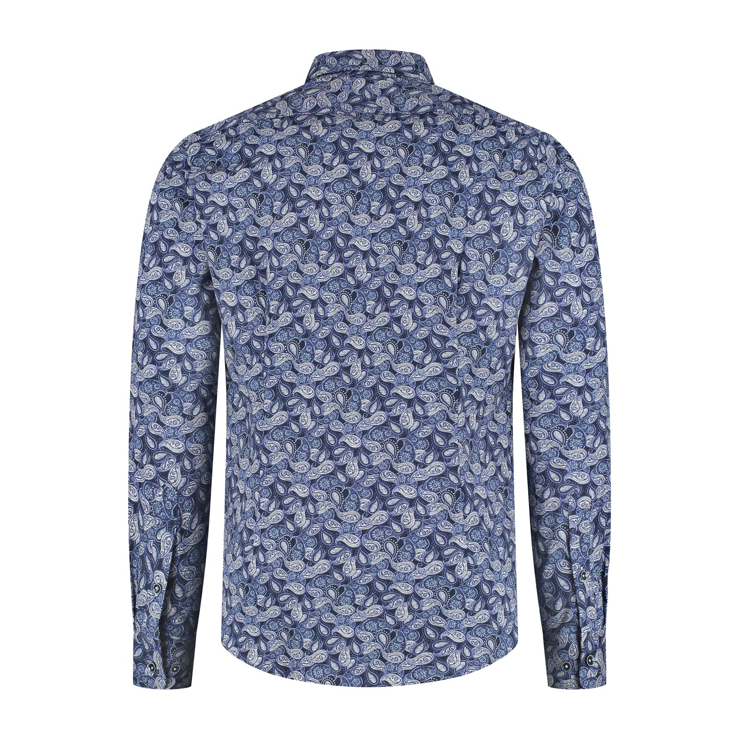 Overhemd Blumfontain paisleyprint blauw