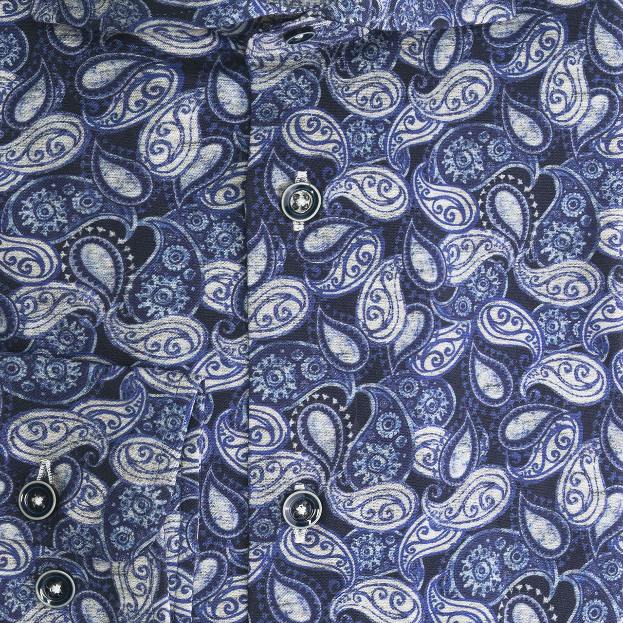 Overhemd Blumfontain paisleyprint blauw