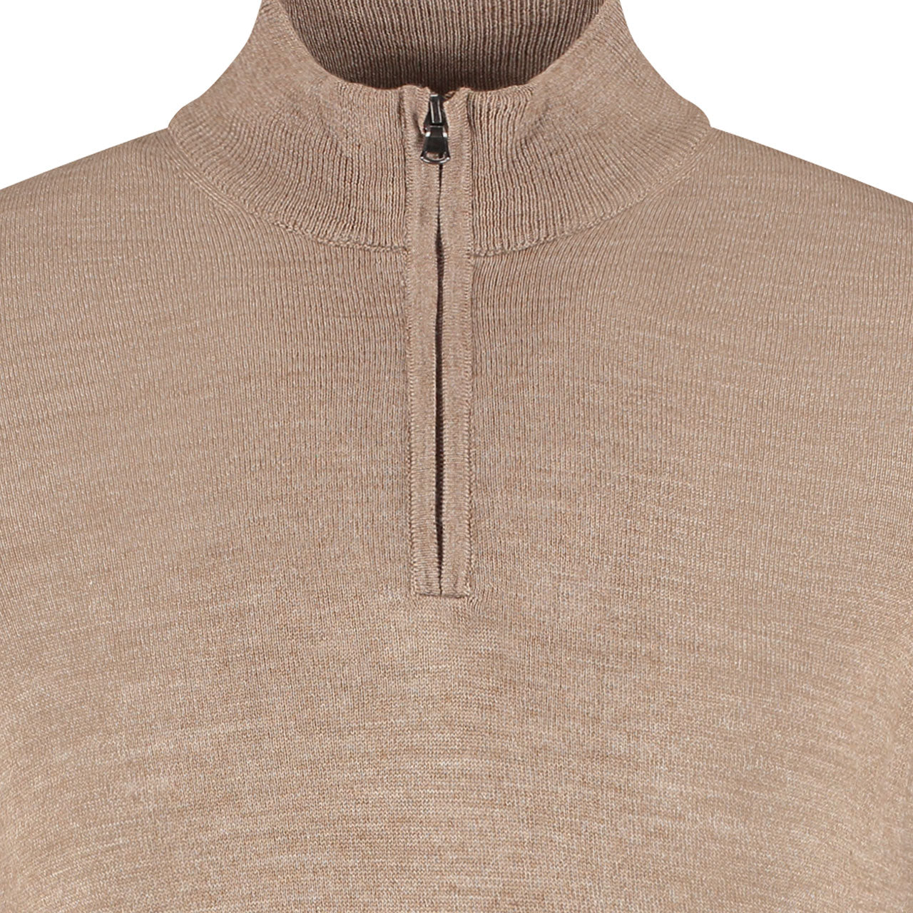 Halfzip merinoblend muskat