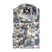 Blumfontain print palmblad groen-bruin