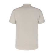 Korte mouw knit streep beige