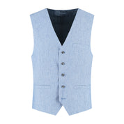 Gilet linnenblend duifblauw