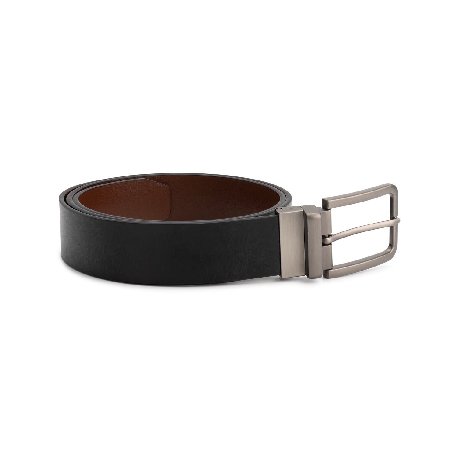 Reversible riem leder zwart/bruin