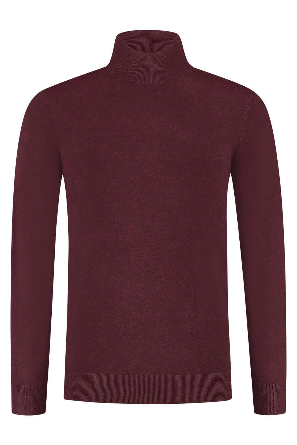 Turtle neck marron fijngebreide coltrui met hoge kraag voor professionele uitstraling