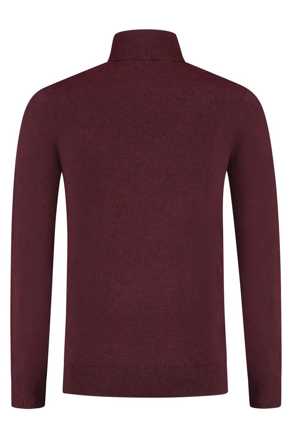 Turtle neck marron, fijngebreide coltrui met hoge kraag, stijlvolle en professionele uitstraling.