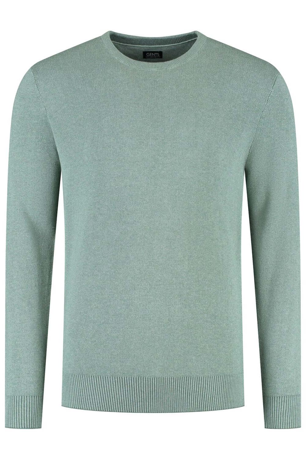 Ronde hals two-tone groen katoenen trui met ronde hals in ademend groen