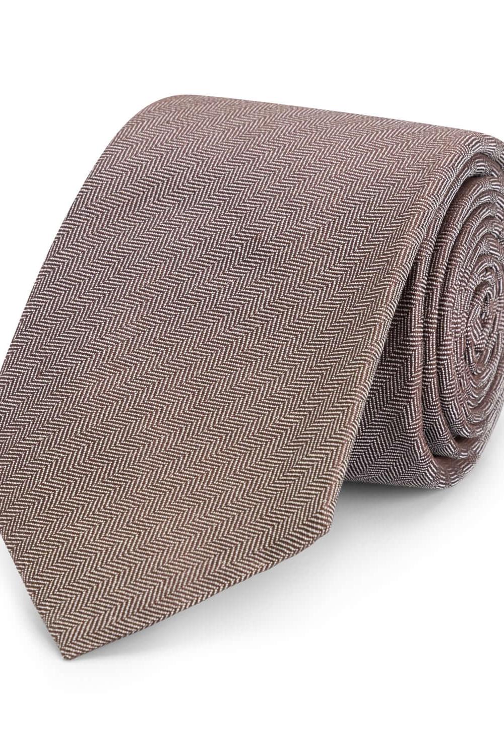 Stropdas zijde print patronen bruin