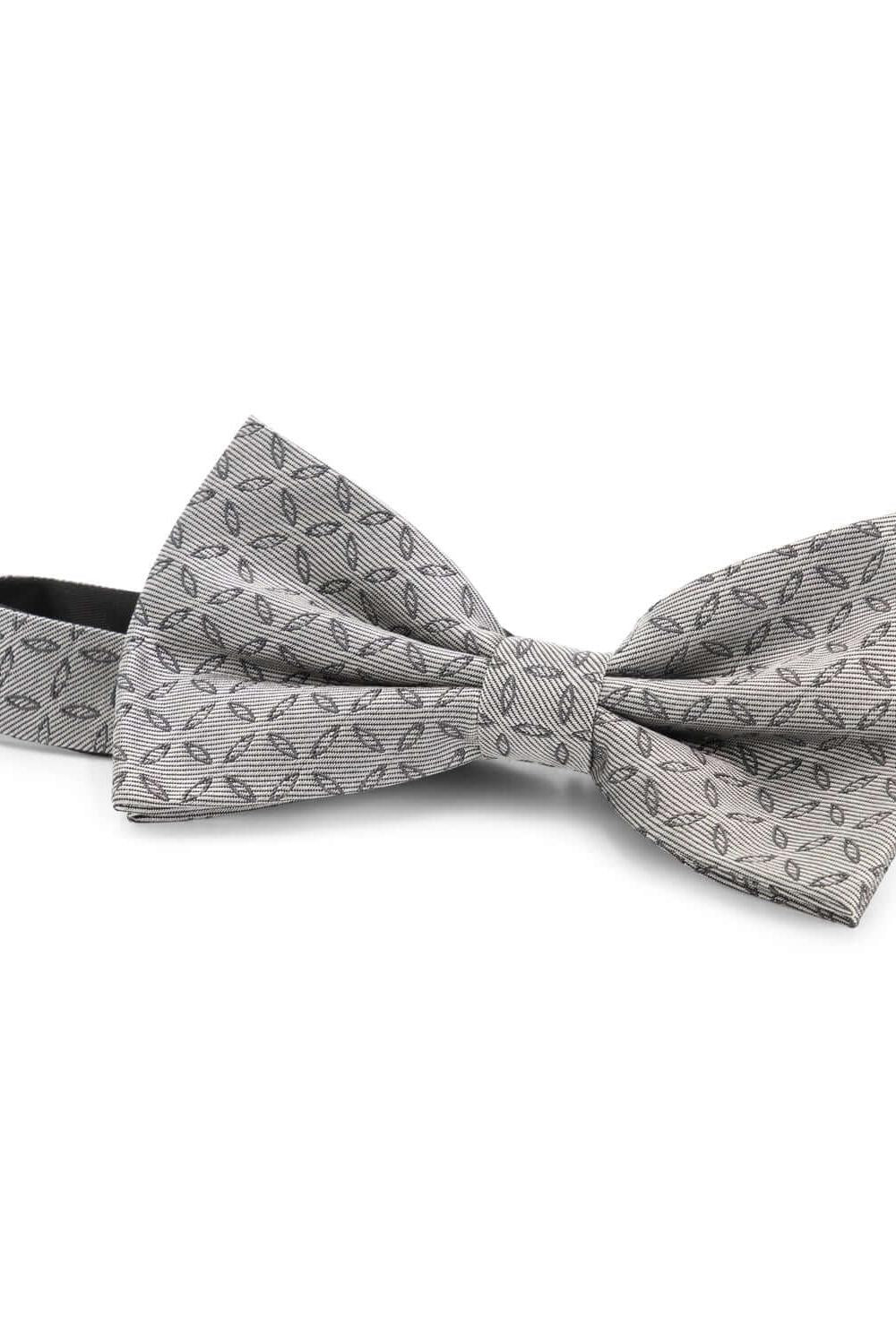 Strik zijde print ovaal puntig grijs