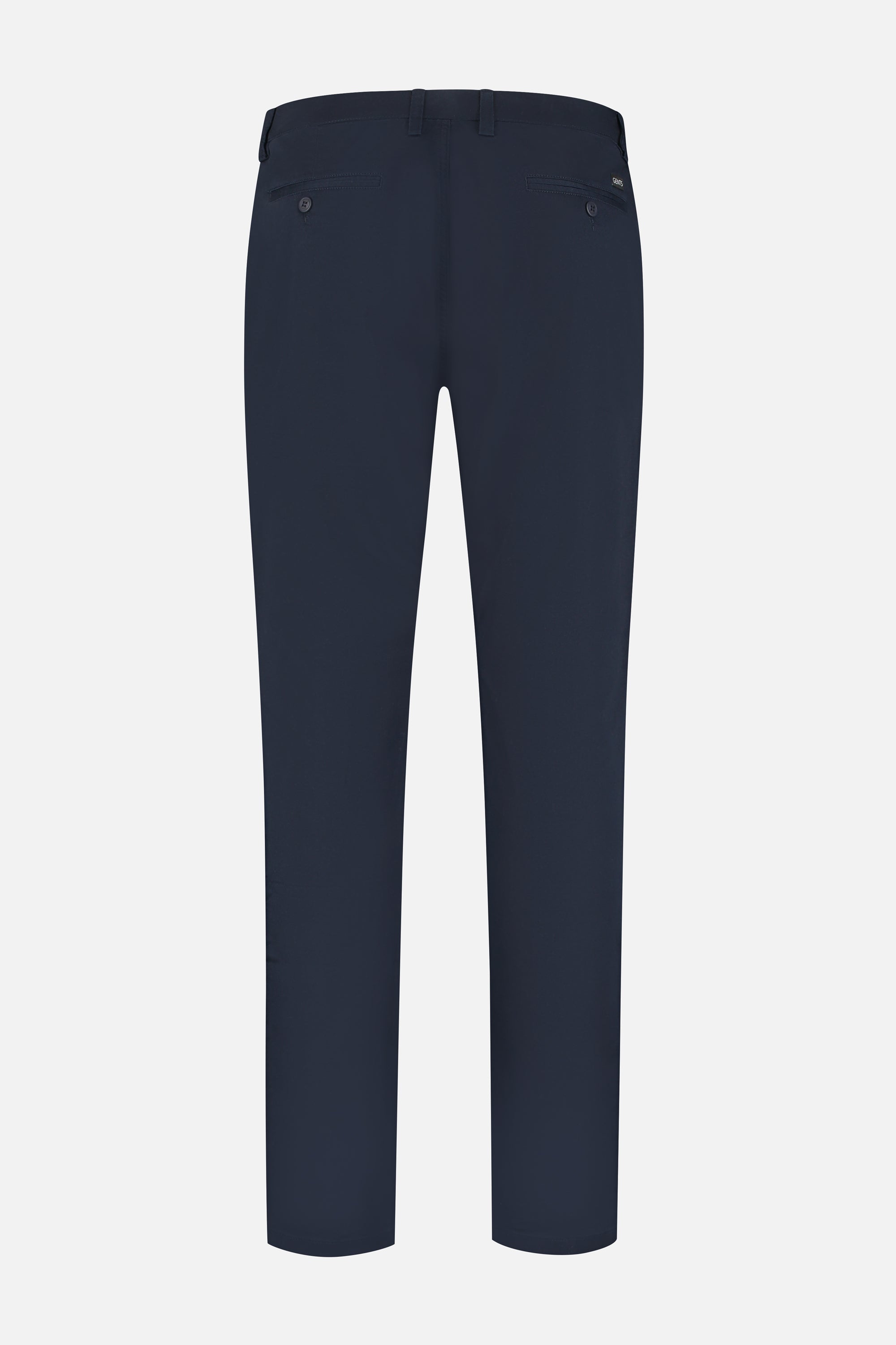 Chino stretch dobby navy back view of stylish navy pants, perfect for casual or formal wear.