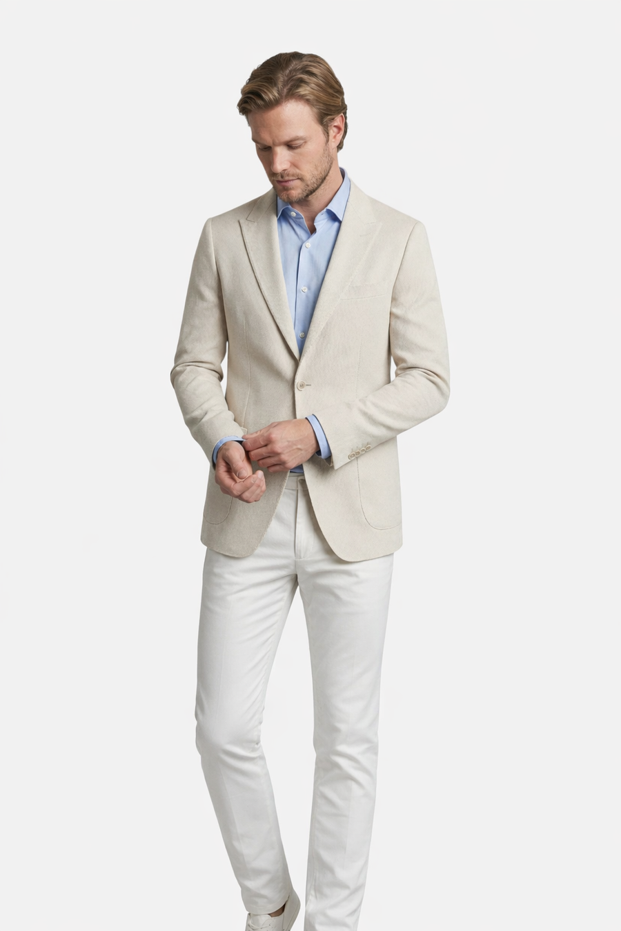 Colbert stretch pique zand