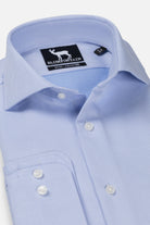 GENTS Blumfontain NOS dobby lichtblauw katoenen overhemd met stretch en antikreuk detail.