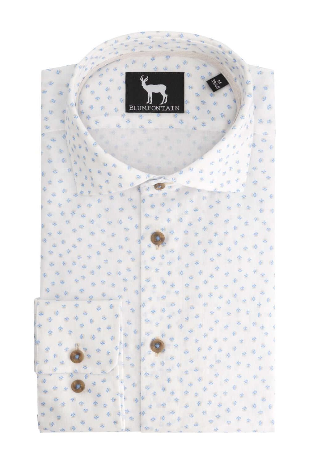 Blumfontain bloemprint beige-blauw