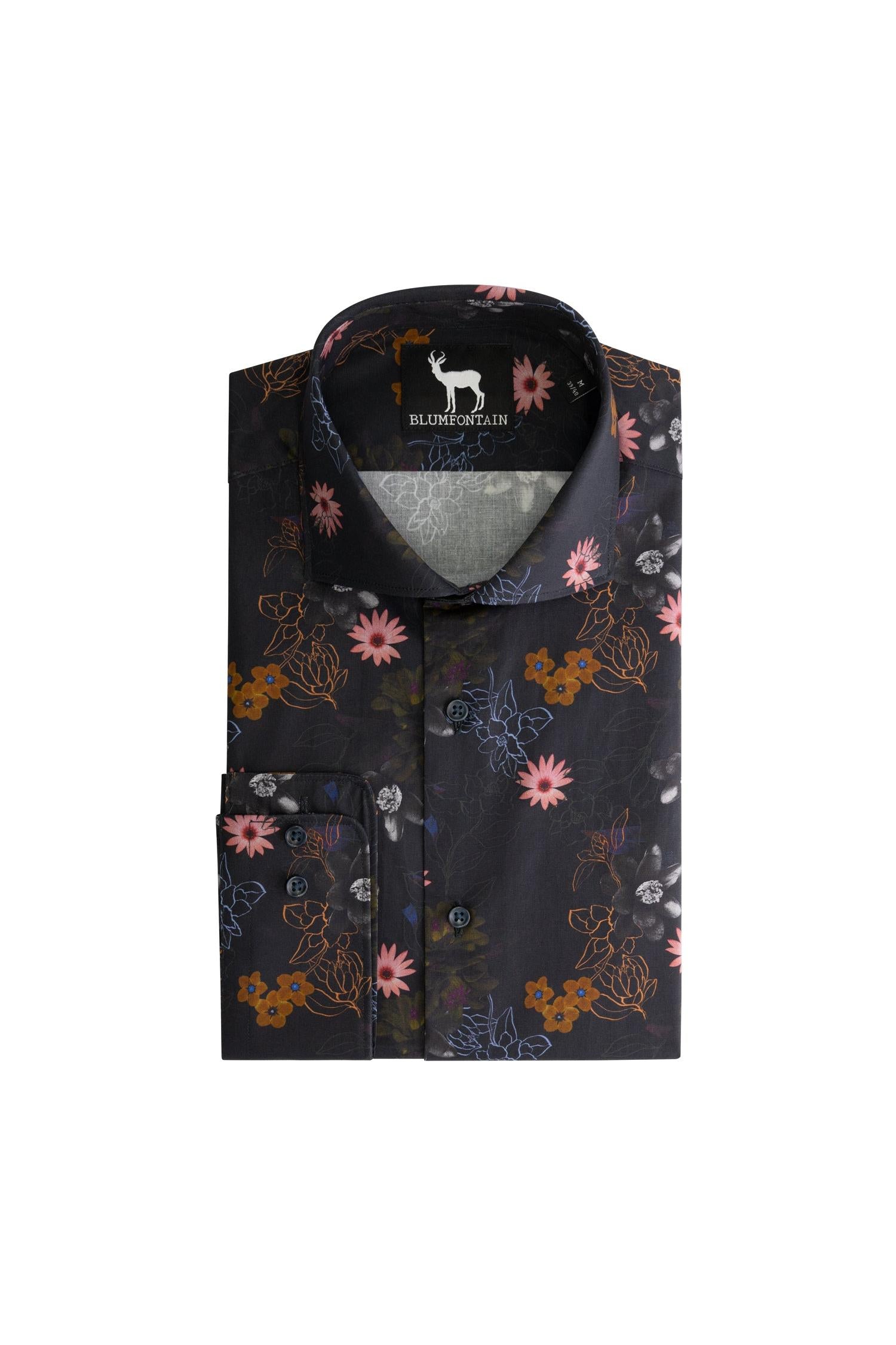 Blumfontain bloemprint blauw