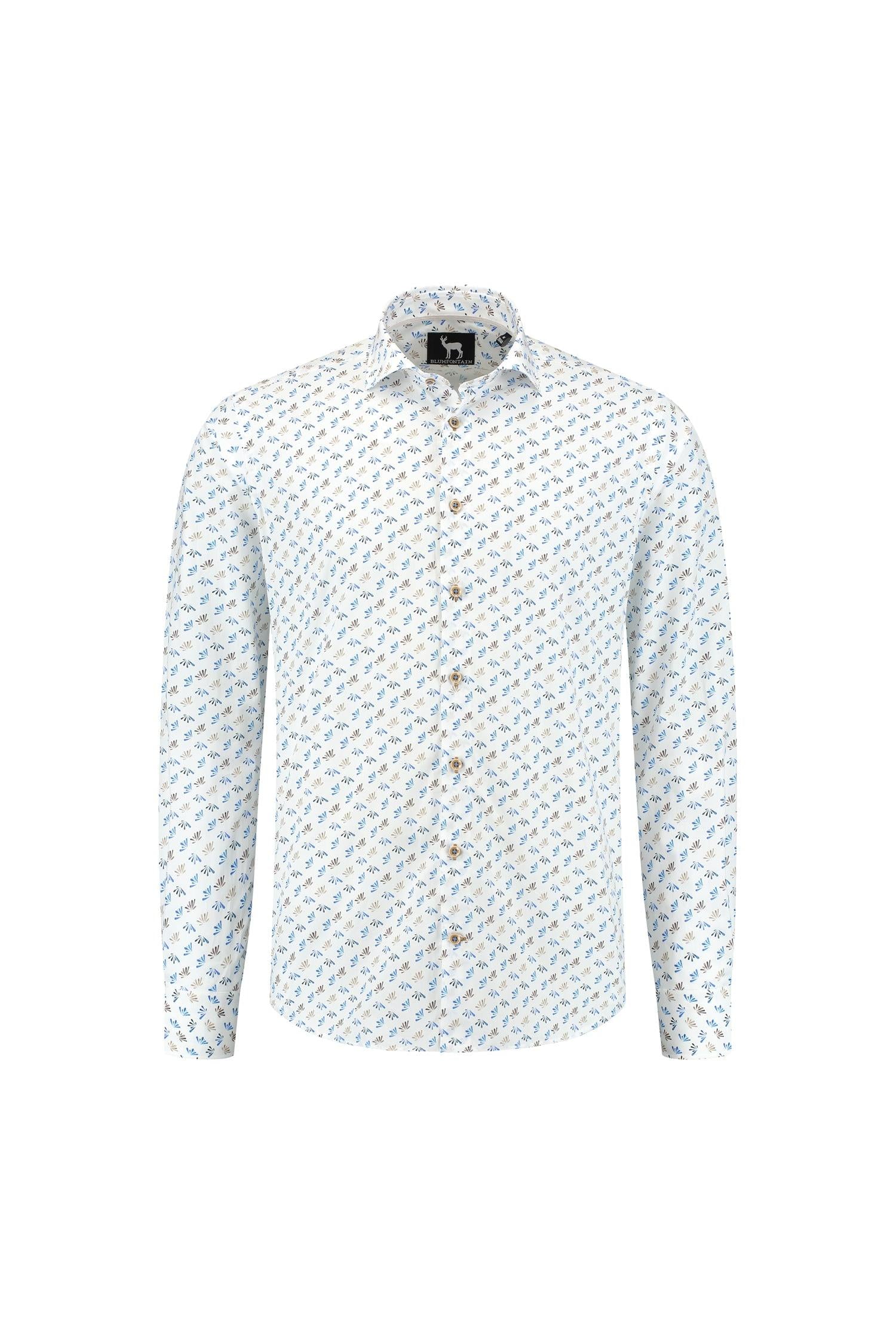 Blumfontain bloemprint blauw-bruin ML7