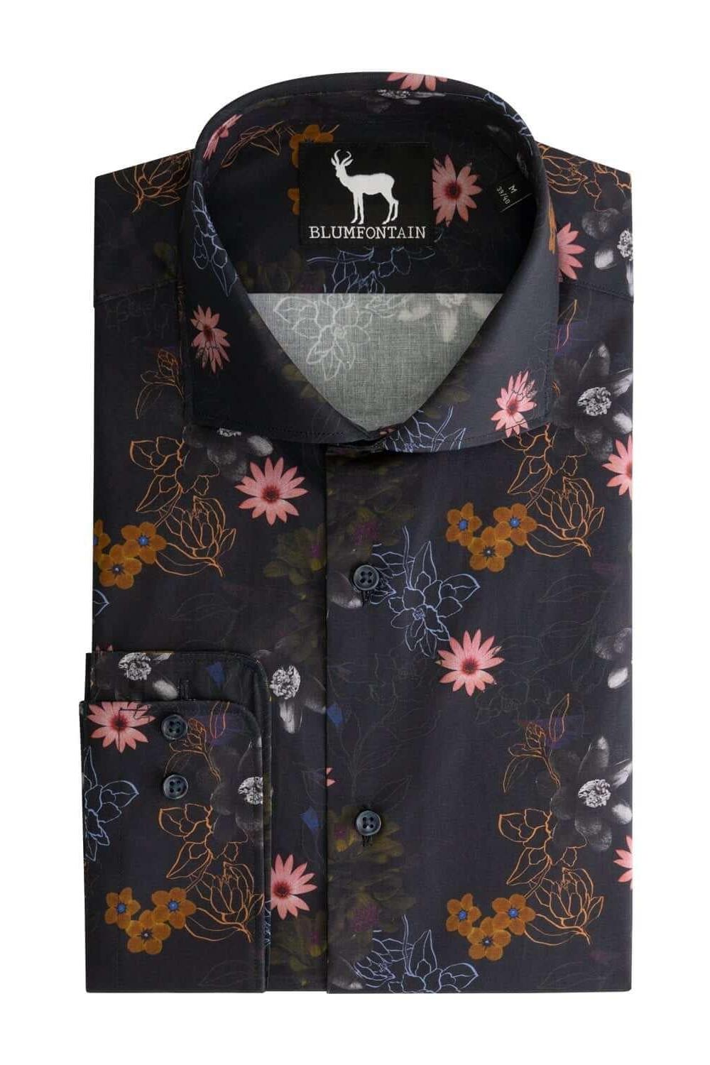 Blumfontain bloemprint blauw