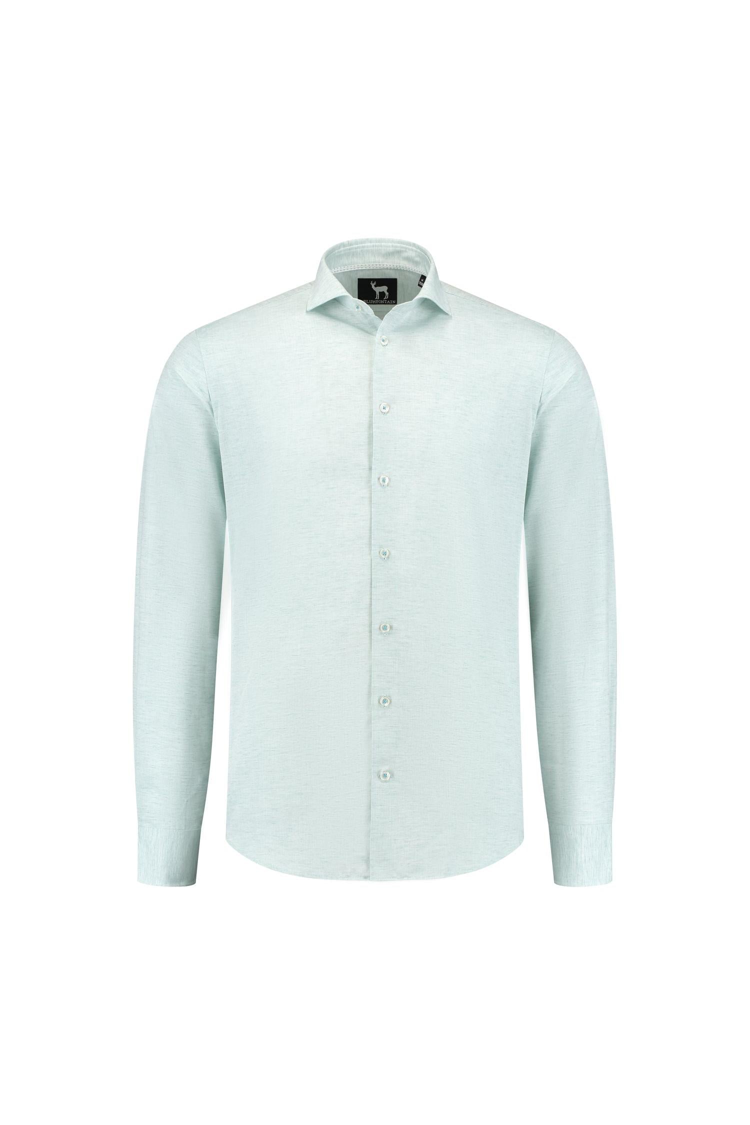 Blumfontain linnenprint uni groen-blauw