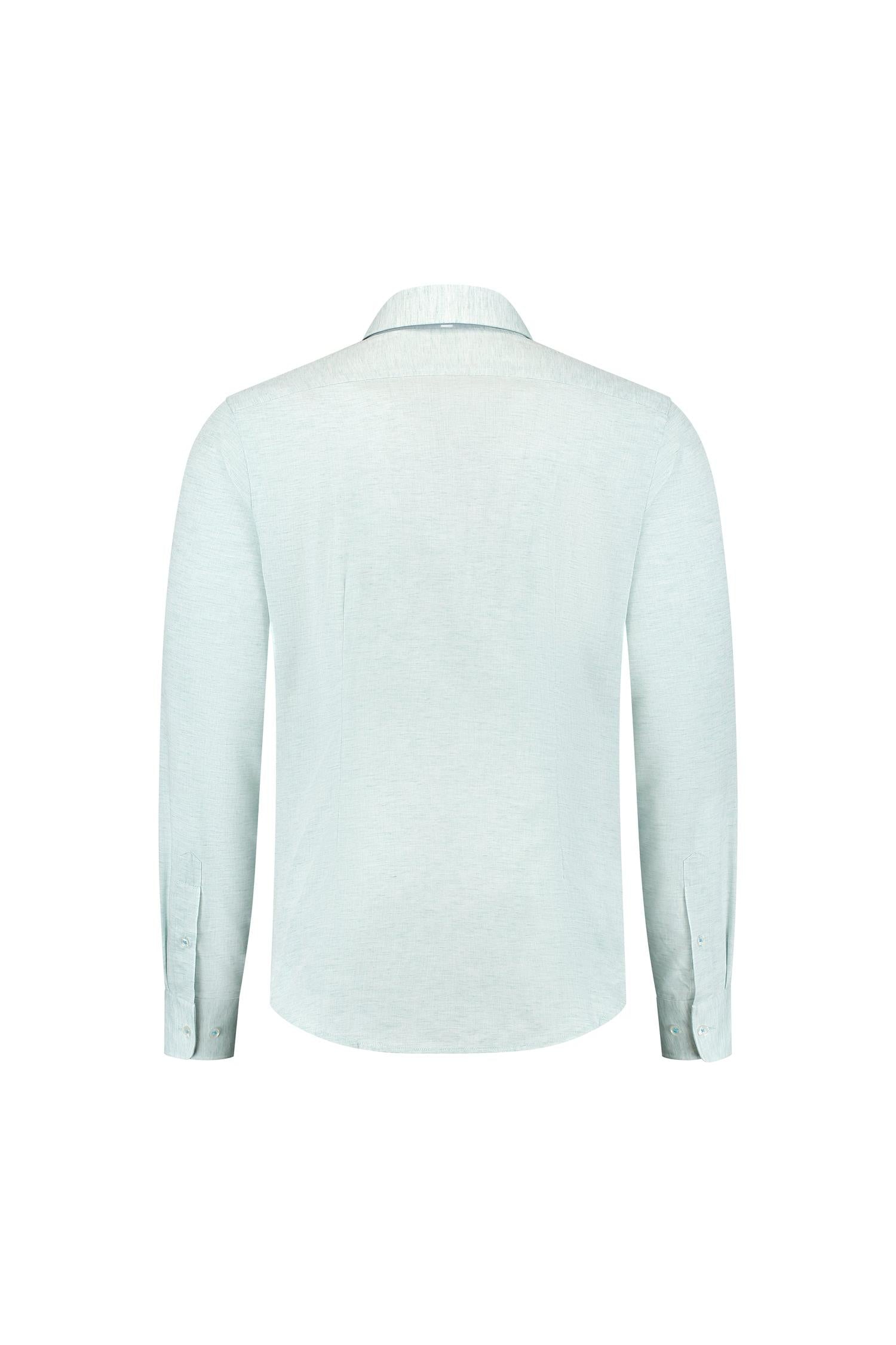 Blumfontain linnenprint uni groen-blauw