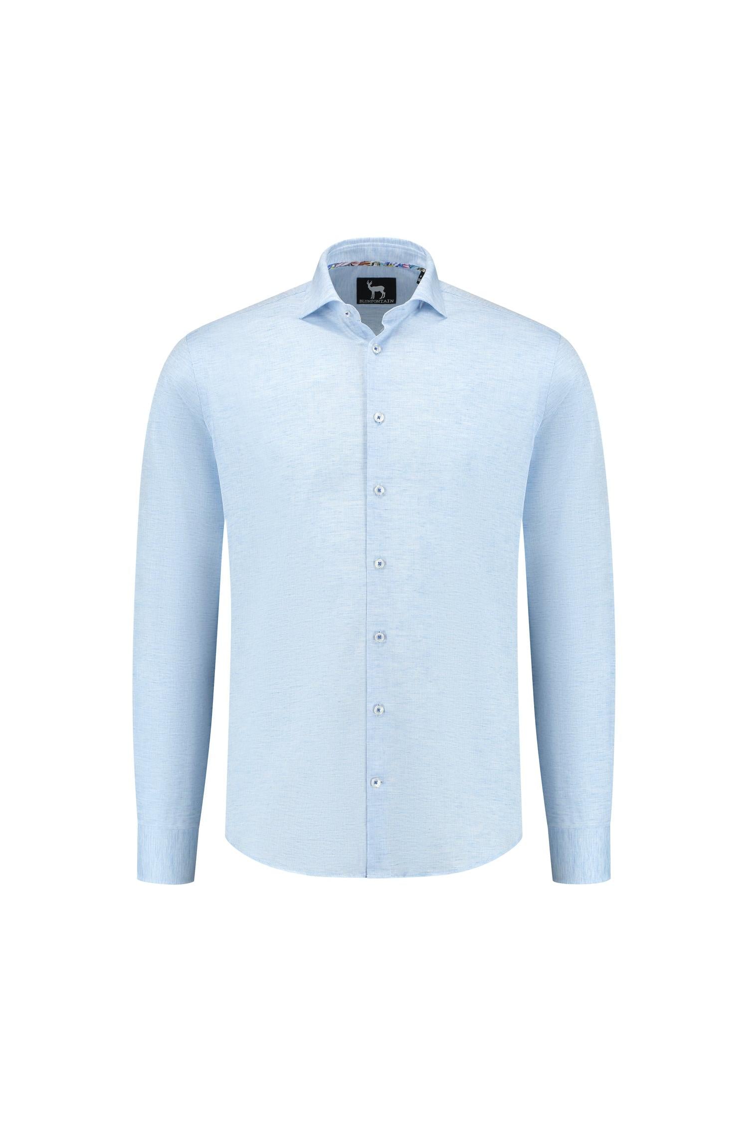 Blumfontain linnenprint uni lichtblauw ML7