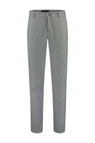 Chino slim miniruit zwart-grijs