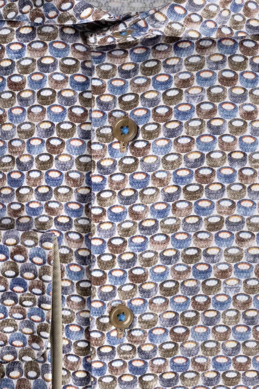 Cirkelprint blauwbruin