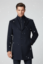 Coat windvanger blauw