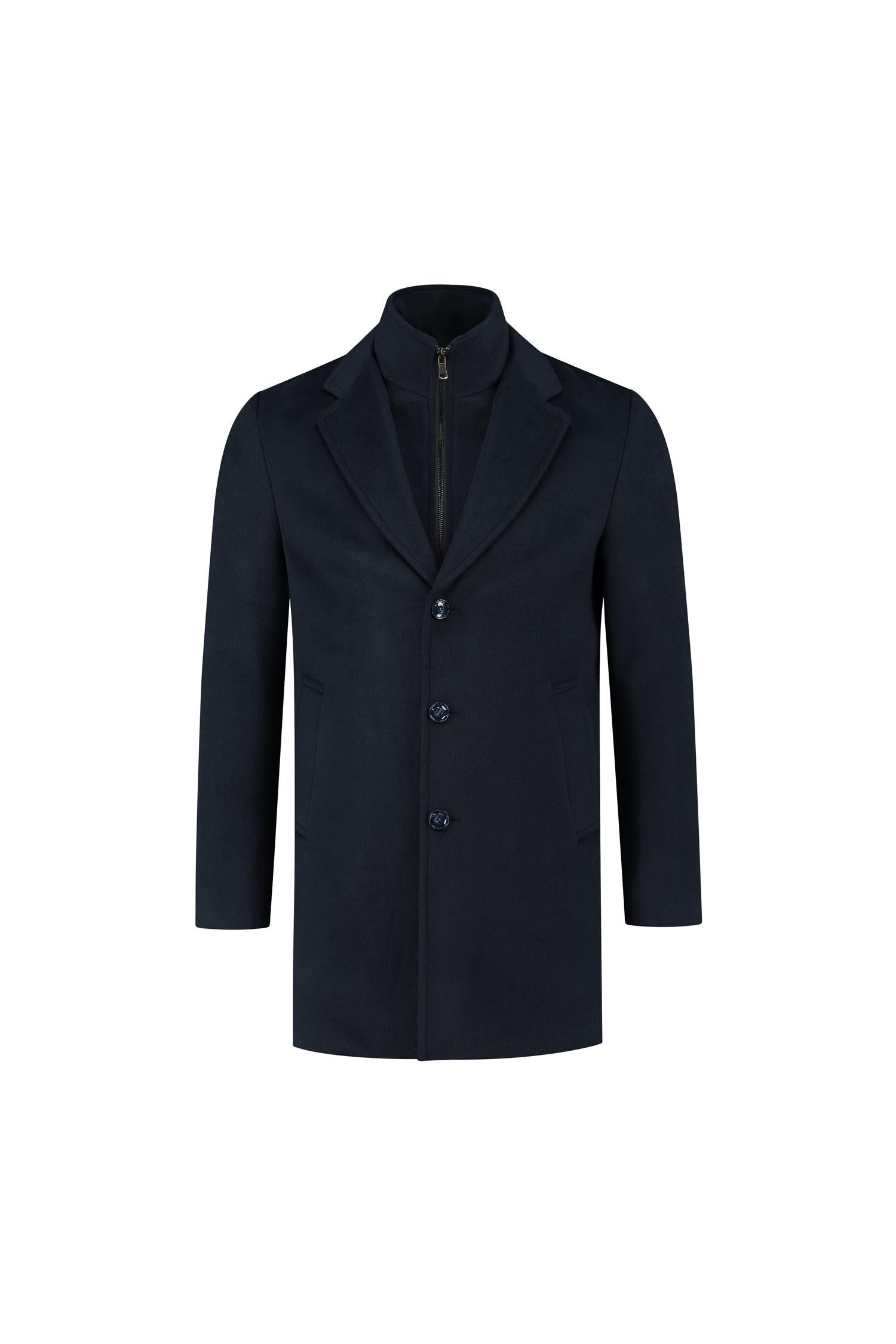 Coat windvanger blauw