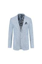 Colbert linnen-katoen lichtblauw