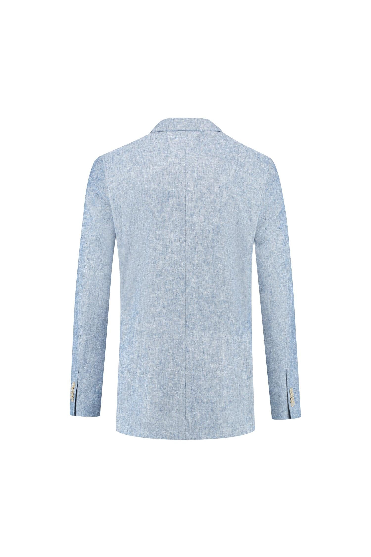 Colbert linnen-katoen lichtblauw