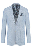 Colbert linnen-katoen lichtblauw