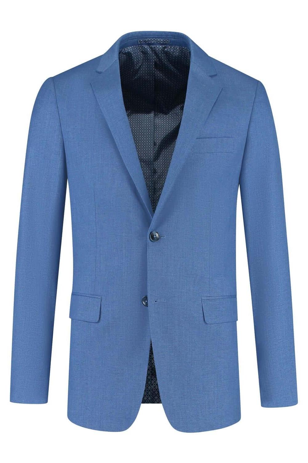 Colbert linnenlook staalblauw