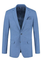 Colbert linnenlook staalblauw